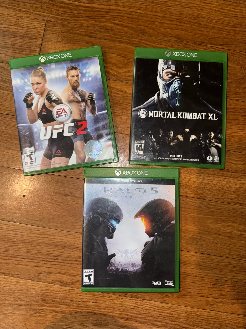Xbox one game bundle- UFC 2, Mortal Kombat XL, Halo 5